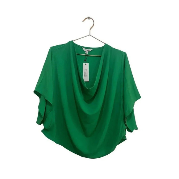 Steve Madden Green Loosely Inspired Ruffle Blouse Top Size Small - Picture 3 of 5